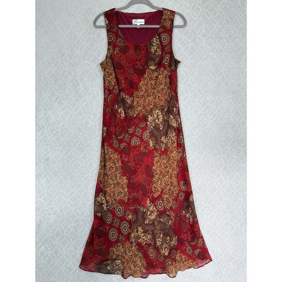 Vtg 90s 2-Piece Maxi Dress Set Sz 14 Sheer Ruffle Top Fairygrunge Boho Y2K Artsy - Picture 4 of 15